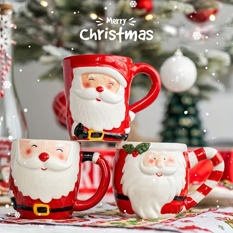 25pcs Red Christmas Themed Party Disposable Paper Cup With Santa Claus  Print