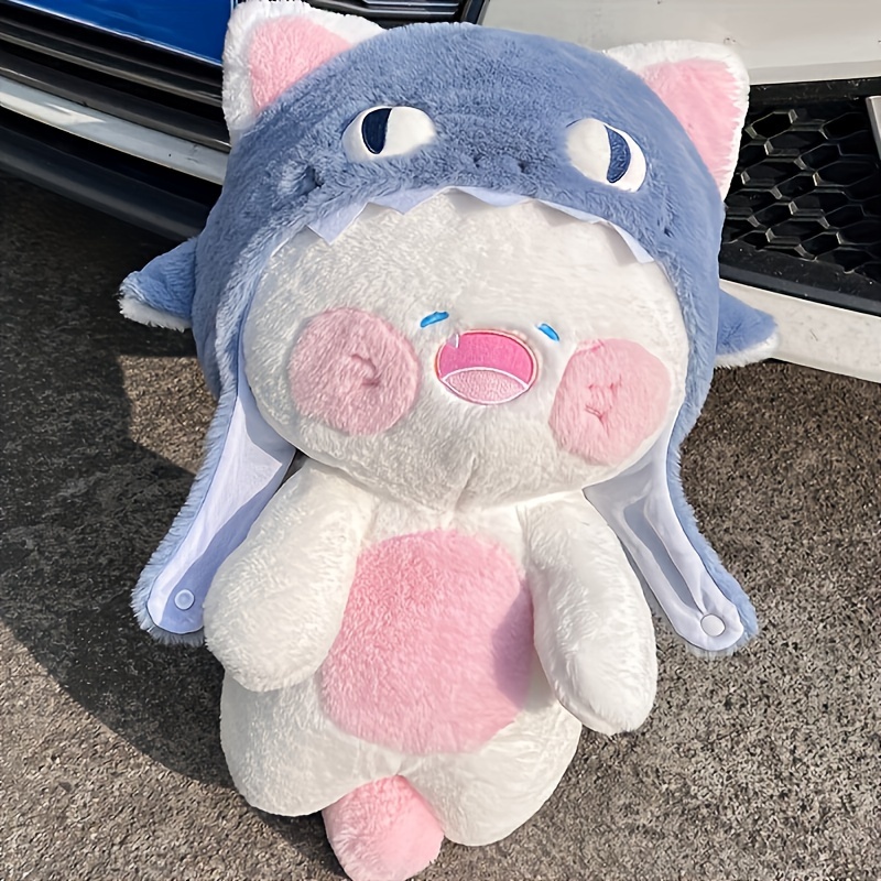 Chat Requin Poupée Peluche mignonne Chat Requin Chat Peluche Animal en  peluche douce (baifus)