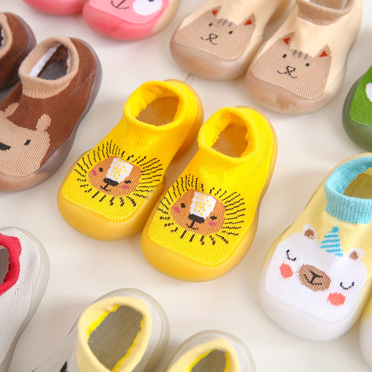 Baby Caroon Zapatos antideslizantes Calcetines de bebé Zapatos Zapatillas  de bebé Calcetines Zapatos 0-3 0-6 6-12 12-18 12-24 Meses Calentador de pies