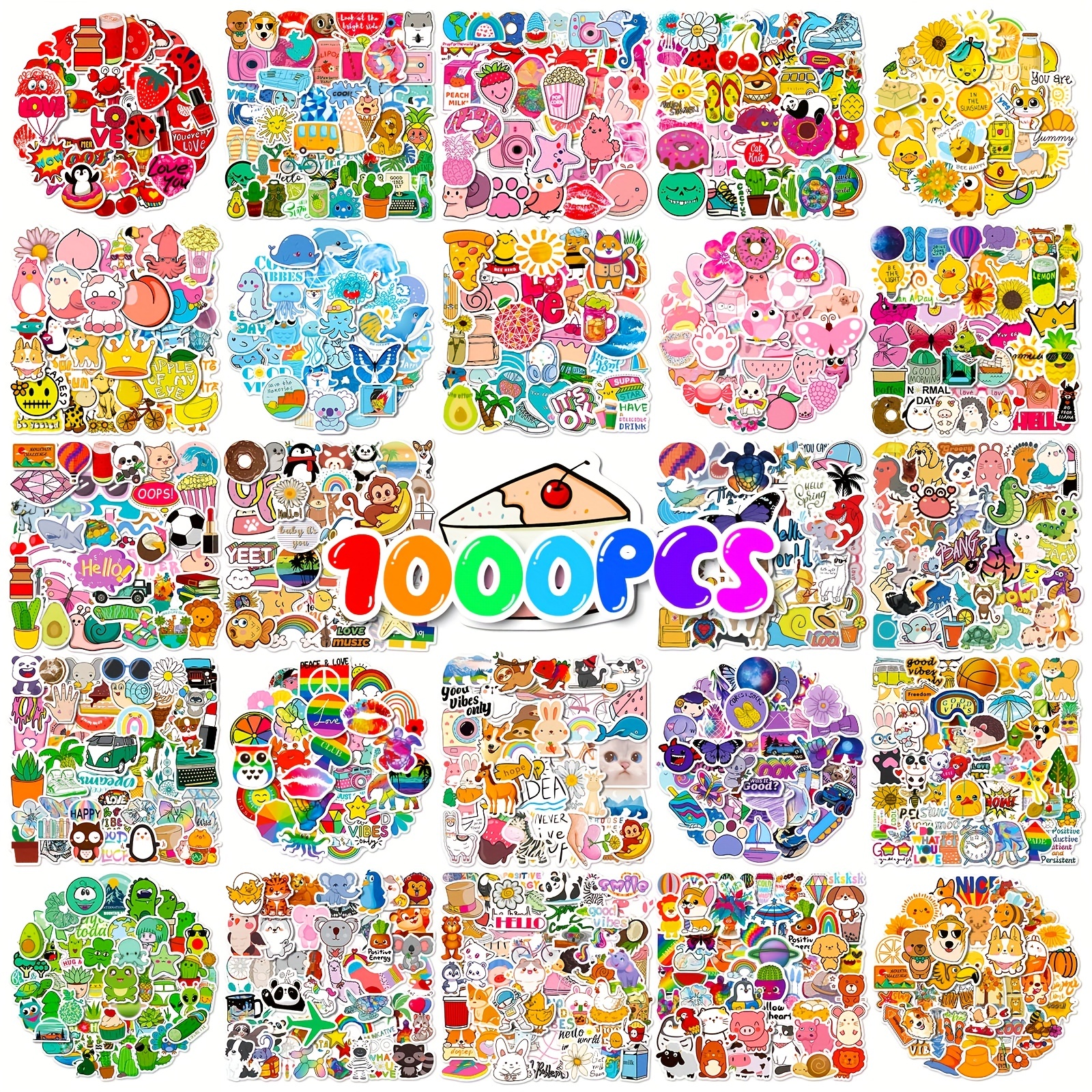 800Pcs Mixed Cool Stickers for Adults, 400Pcs Water Bottle Stickers Pack  for Tee