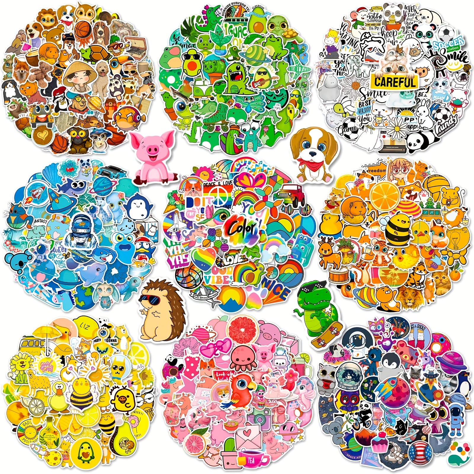 800Pcs Cute Stickers for Kids, Water Bottle Stickers, Vinyl Waterproof Cute  Bulk Stickers Pack for Laptop Skateboard Computer Guitar, Mixed Colorful