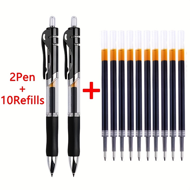 4pcs/box Quiet Click 0.5mm Black Ink Gel Pens Smooth & Fast Dry