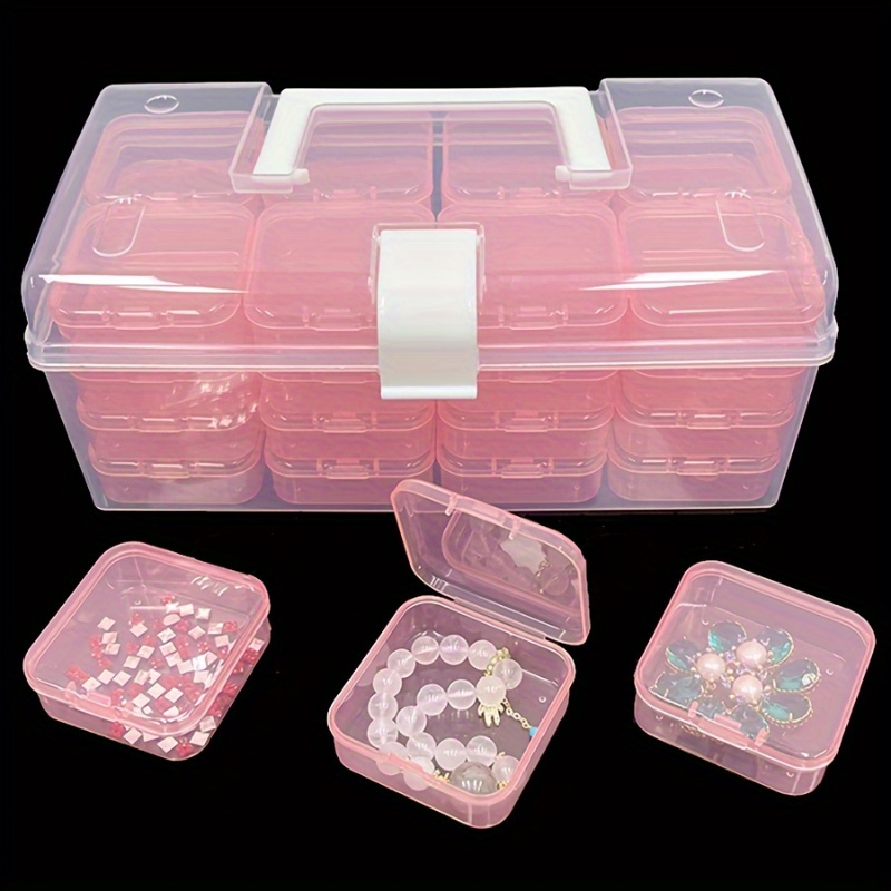 30pcs Plastic Clear Bead Organizer Box, Small Organizer Storage Case, Mini  Clear Storage Container With Hinged Lid, For DIY Jewelry Making Craft Nail