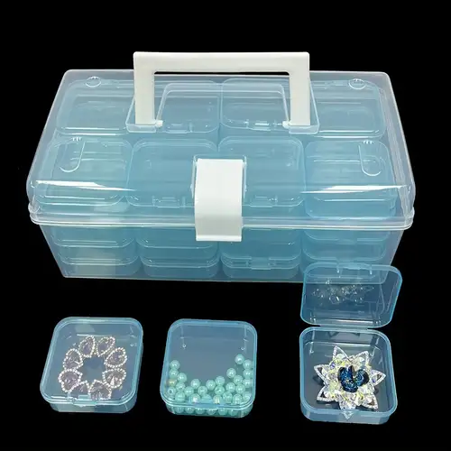 6 Pack Plastic Organizer Box With Dividers, Jewelry Craft