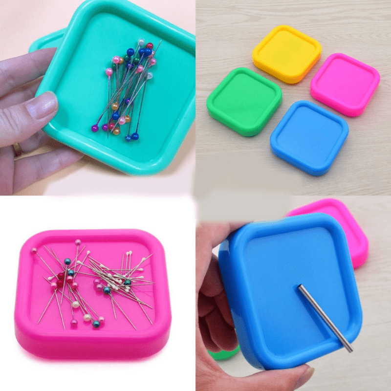 2pcs Square Shape Sewing Needle Storage Boxes with Magnet Sewing Tools  Sewing Supplies
