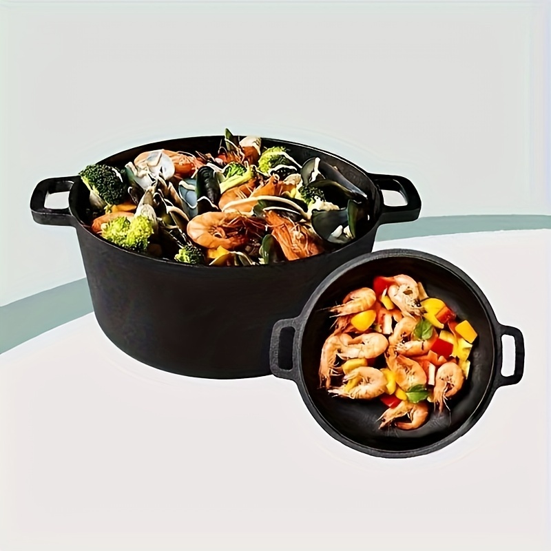 Cast Iron Pan: Multifunctional Dutch Oven For Home Use Cook - Temu