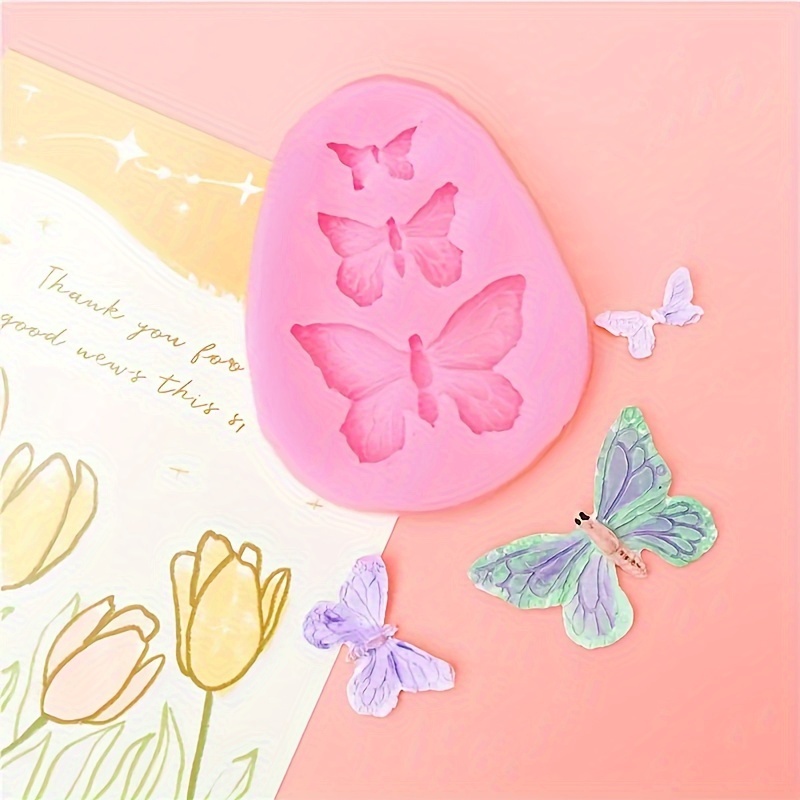 6 Pack Fondant Molds, Mini Flower Mold Butterfly Molds Leaf Mold