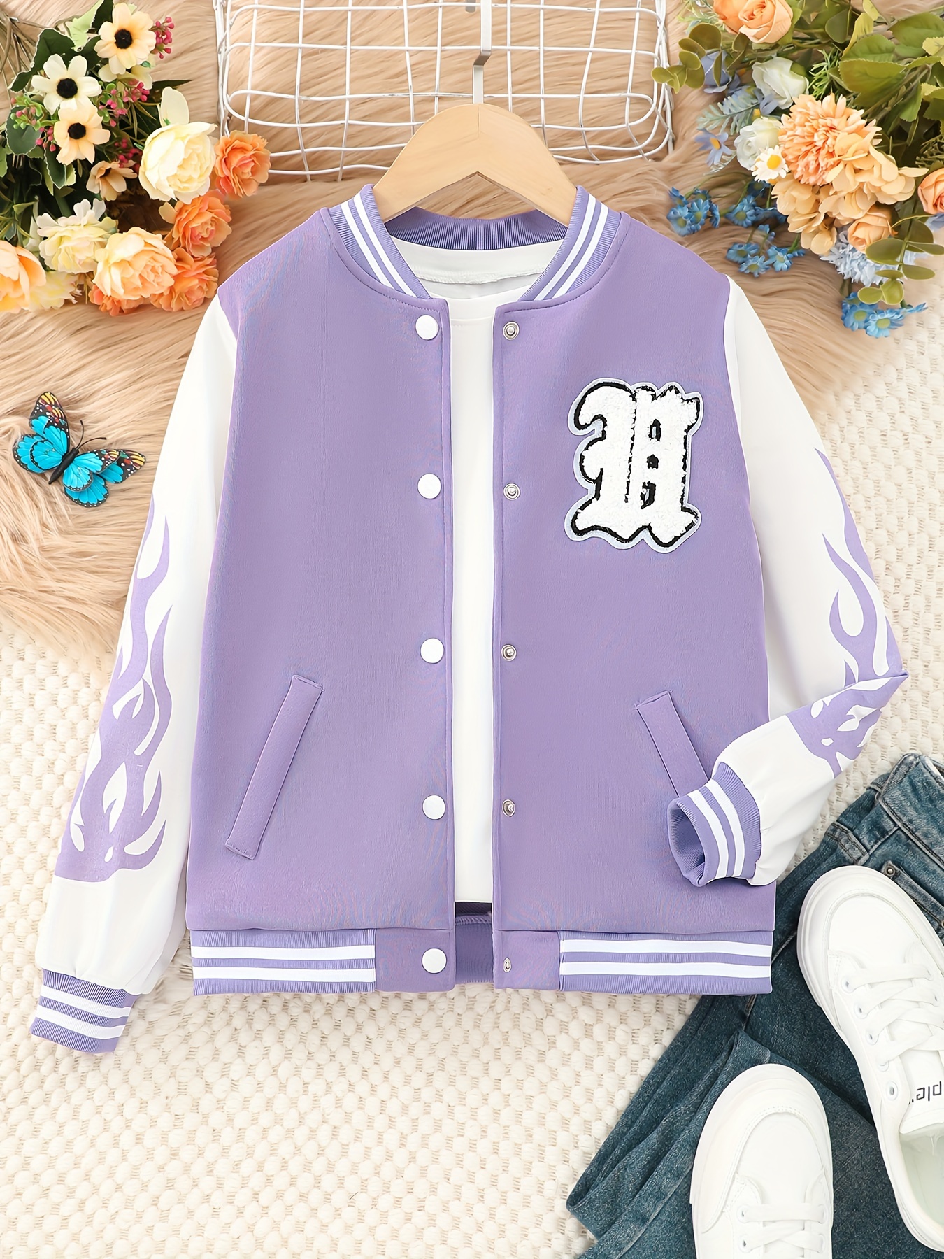 Baseball jacket - Light purple/White - Ladies