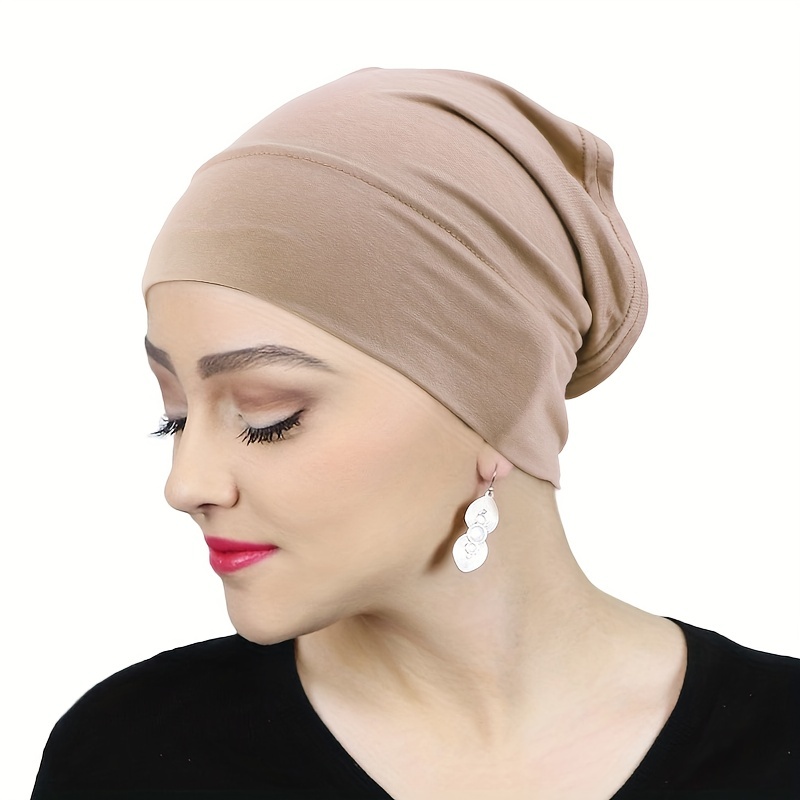 Forehead Cross Hijab Undercap Solid Color Turban, Head Scarf Inner Casual Underscarf Soft Comfortable Headscarf Head Wraps,Temu