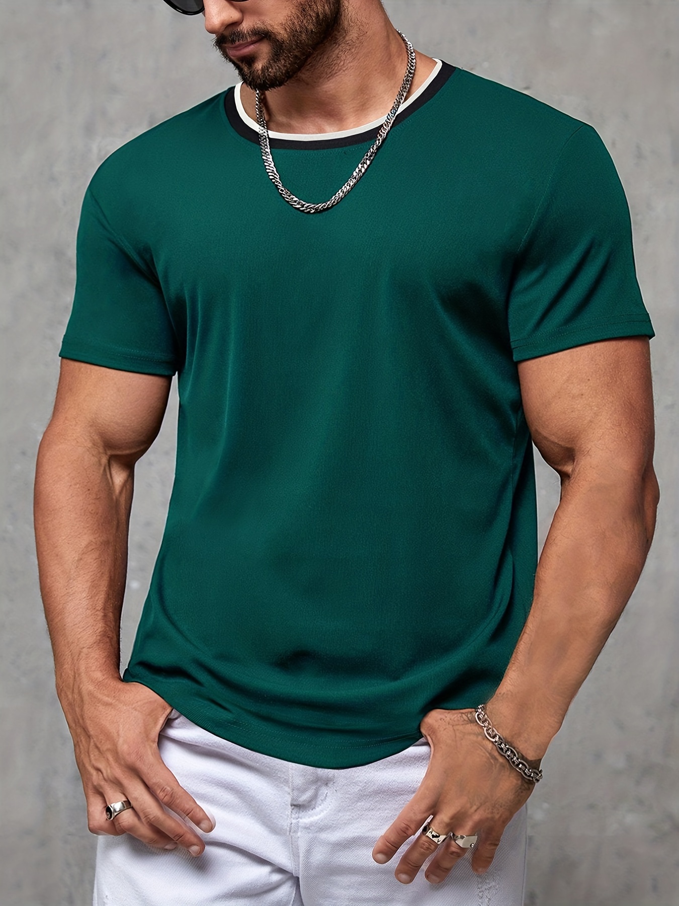 camiseta verde hombre