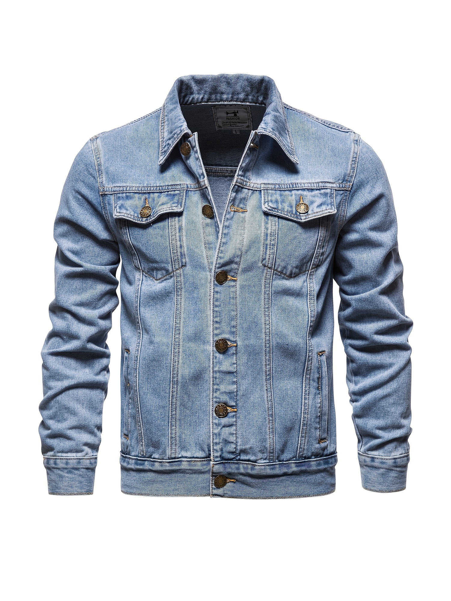 Multi-pocket Denim Jacket Denim Workwear Jacket Tops Coat Spring Autumn Men  Slim