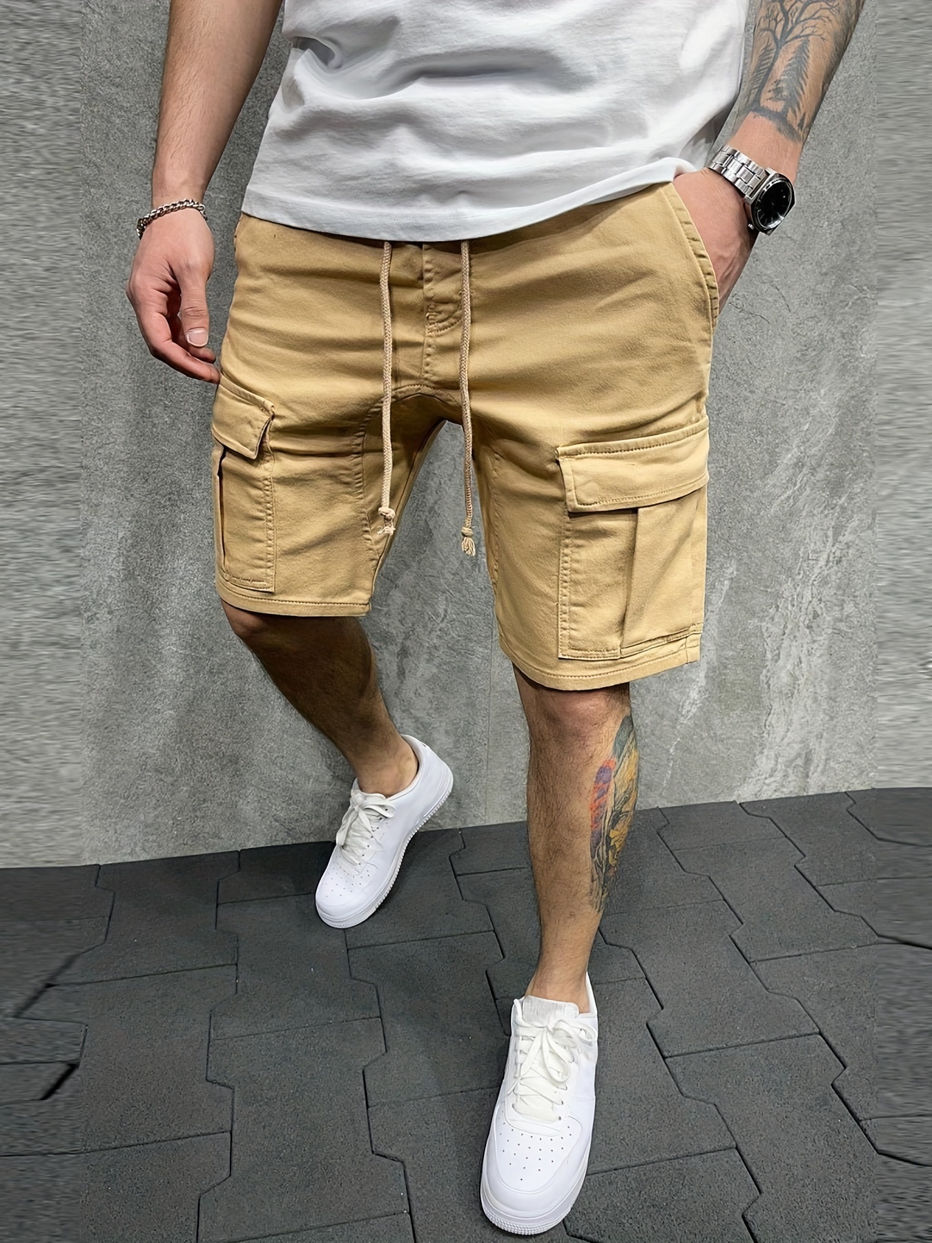 BAWHODK Shorts For Men Fashion Men's Pants Mens Shorts Baggy