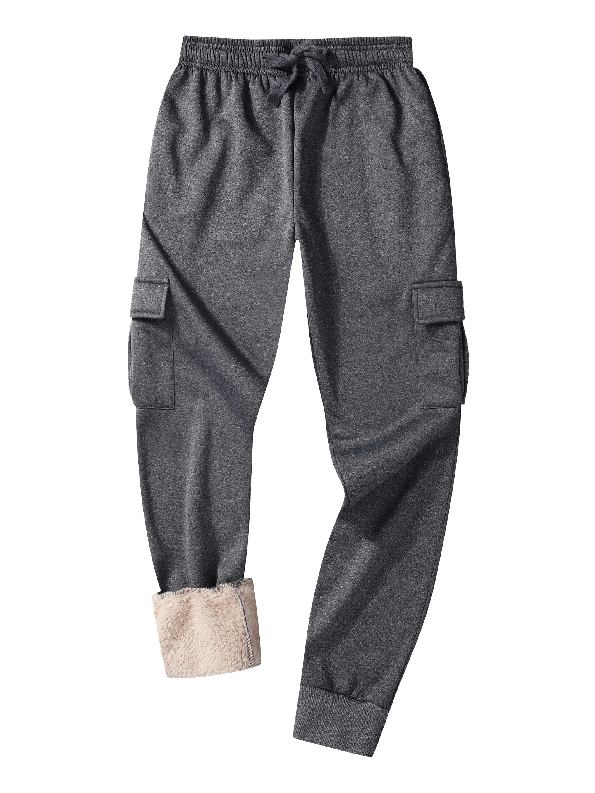 Men's Warm Sherpa Lined Sweatpants Athletic Jogger Harem Pants For Winter