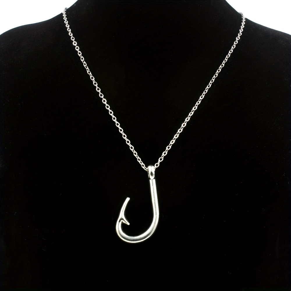 Silver Fishing Rod and Fish Necklace - Sterling Silver Fishing Rod and Fish Charm On A Delicate Sterling Silver Cable Chain or Charm Only