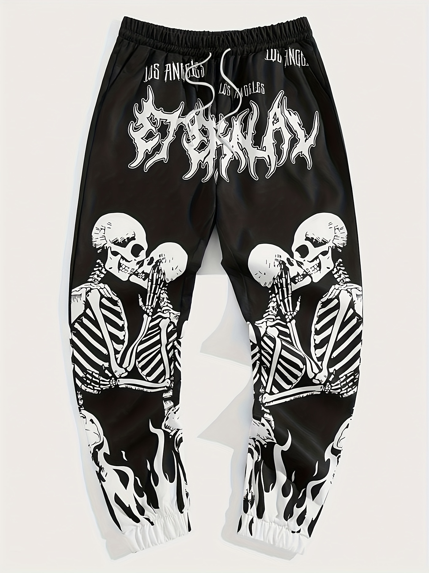 Halloween Skeleton Hands Print Casual Pants Loose Sports - Temu