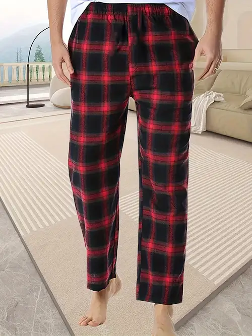 Red Plaid Pajama Pants - Temu