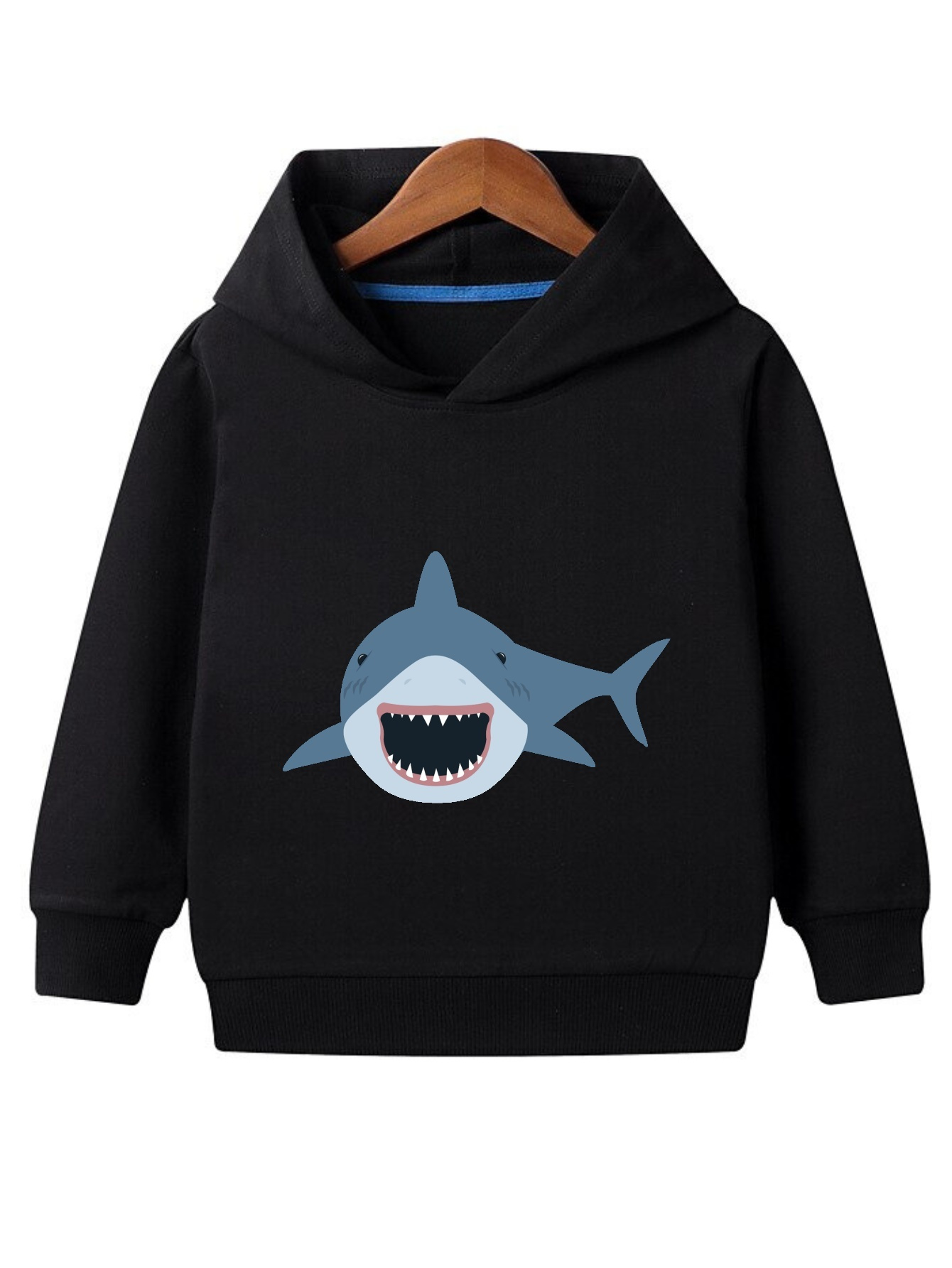 Niños Sudadera con capucha de niños Print Box Back (8-14 años) Moroccan  Blue-Extreme Sharks