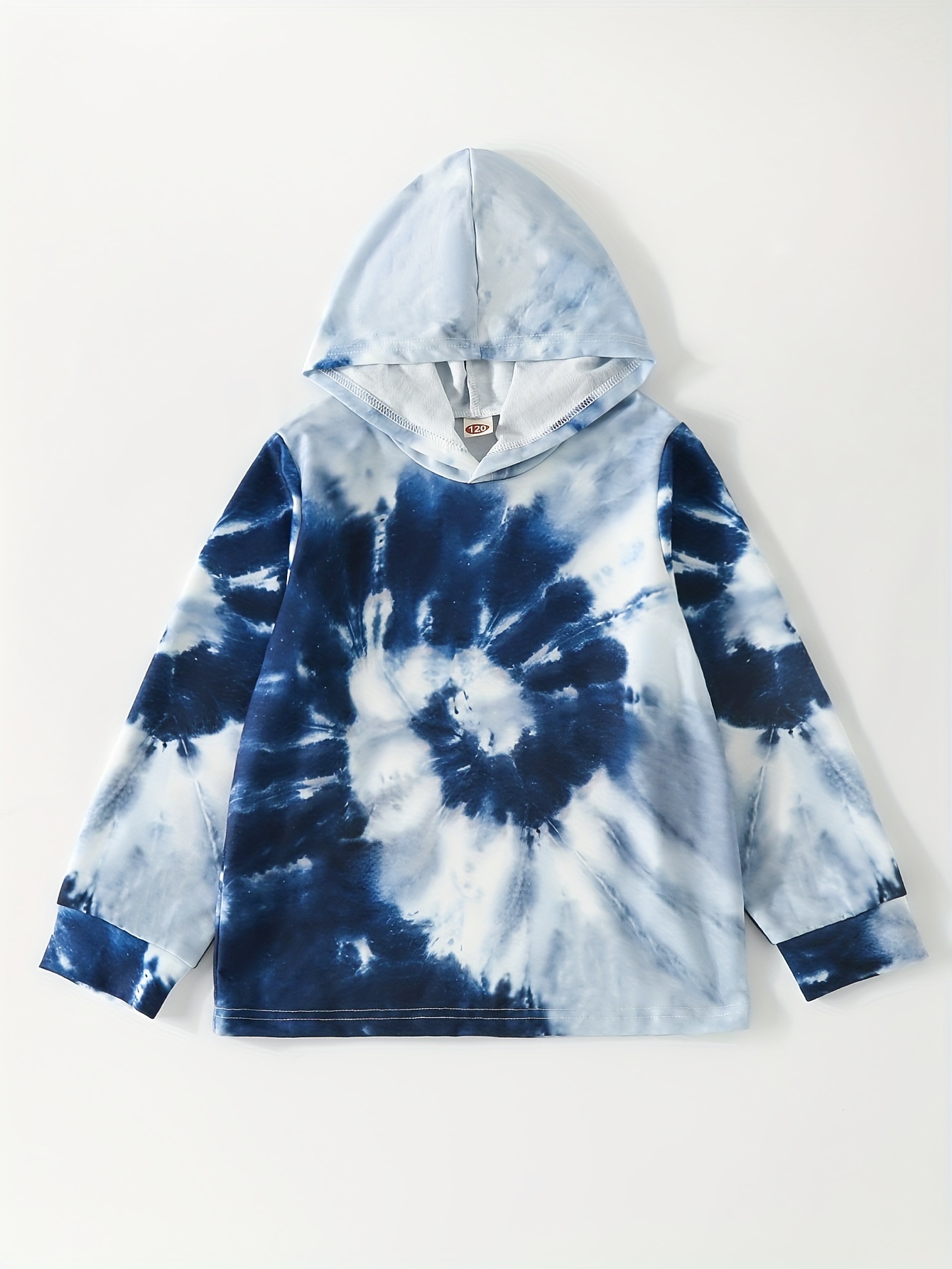 Boy's Blue White Tie dye Outfit Hoodie Sweatpants Set Casual - Temu