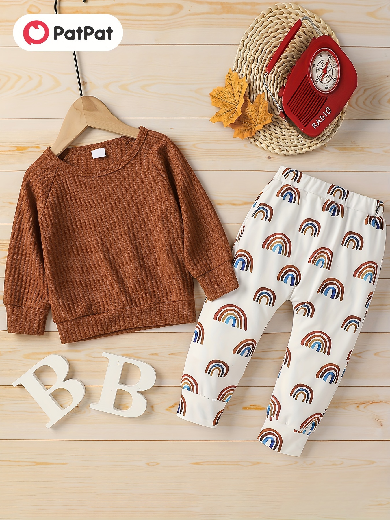 DDDHL - Conjunto de pijama para bebé y niña, con estampado de arco iris,  con tiras de tela y estampado de arcoíris, para niñas, Café, 6-9 meses :  : Ropa, Zapatos y