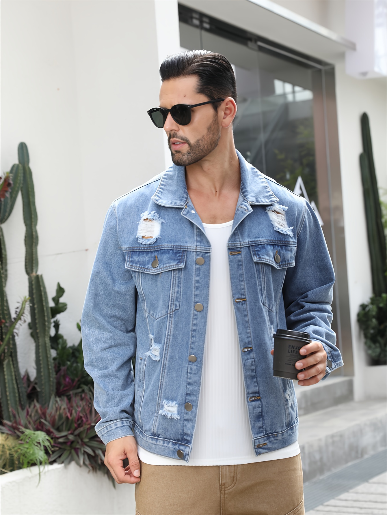 Jeans jacket gents sale