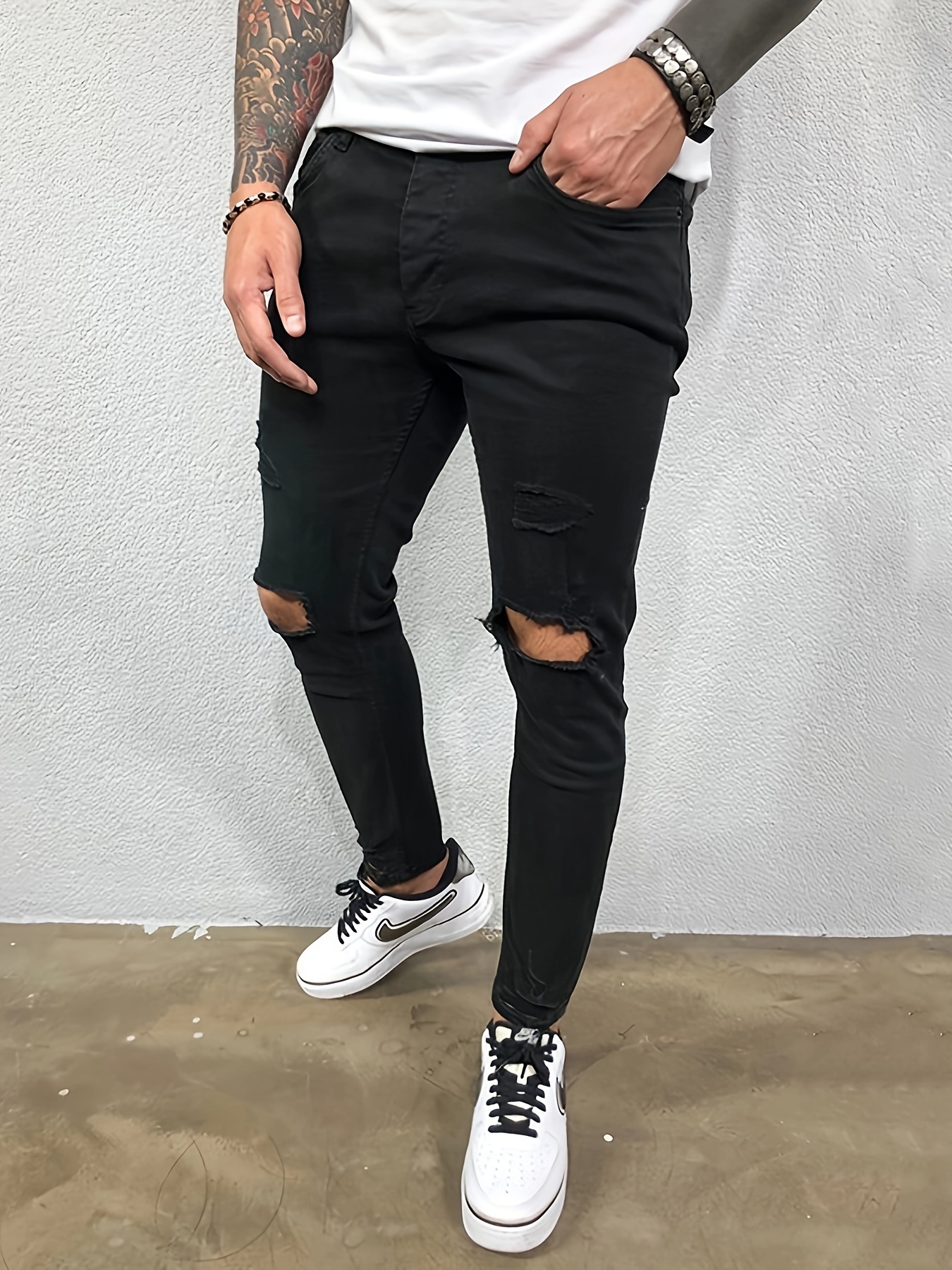 Pantalon shop homme dechire