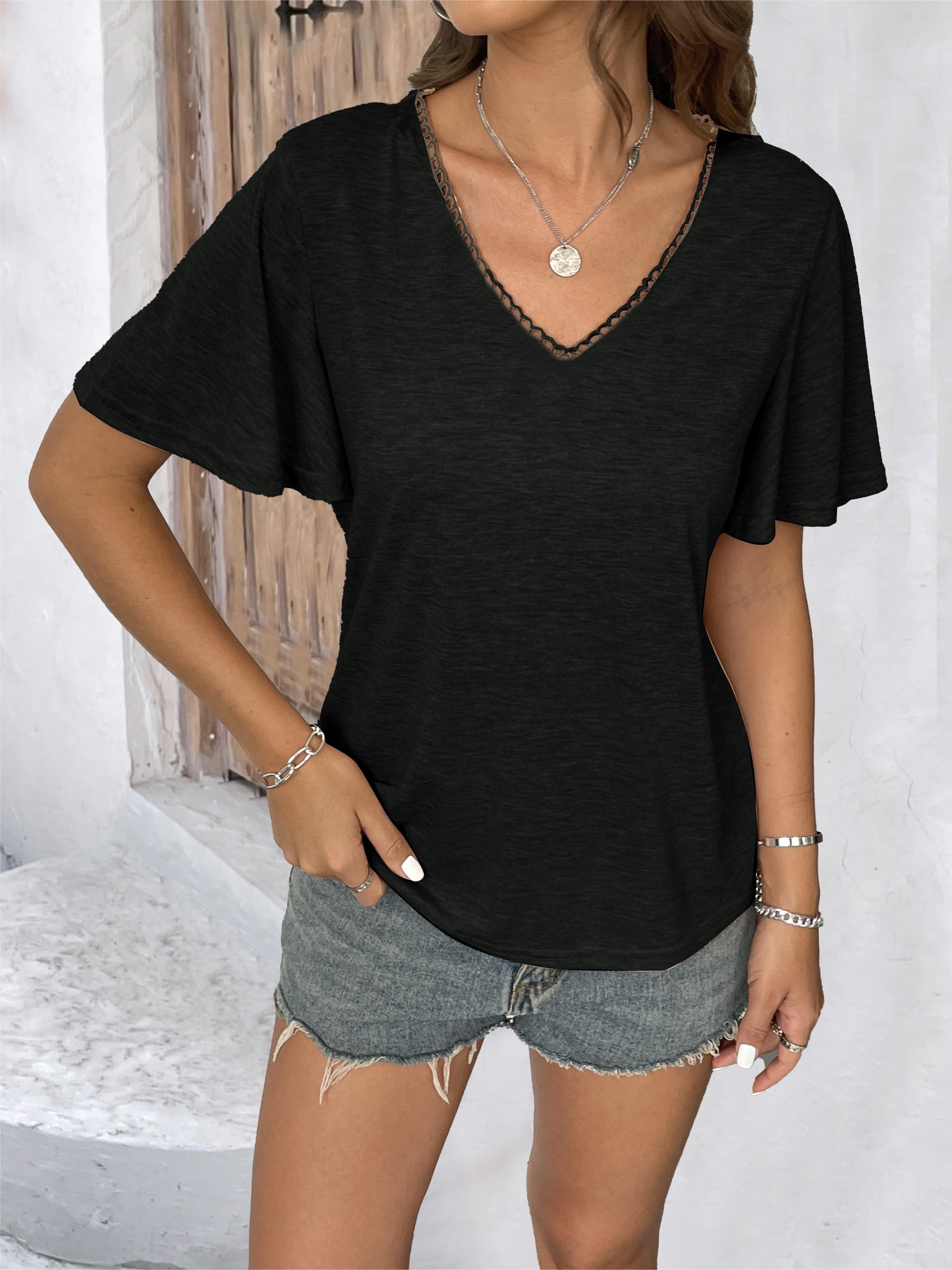 Ladies black casual on sale tops