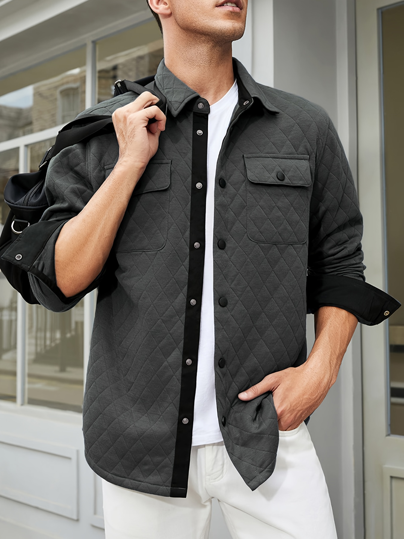 Shirt Jacket Men Temu
