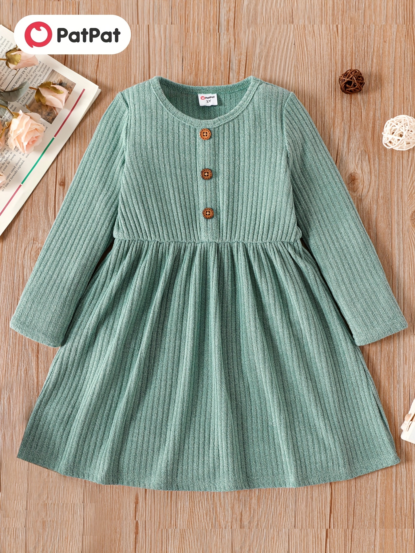 Toddler Girls Dresses Sweater Long Sleeve Winter Dress Ruffle Collar 