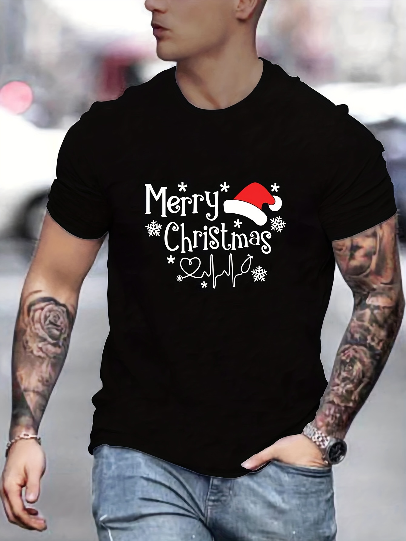 Mens cotton christmas on sale shirt