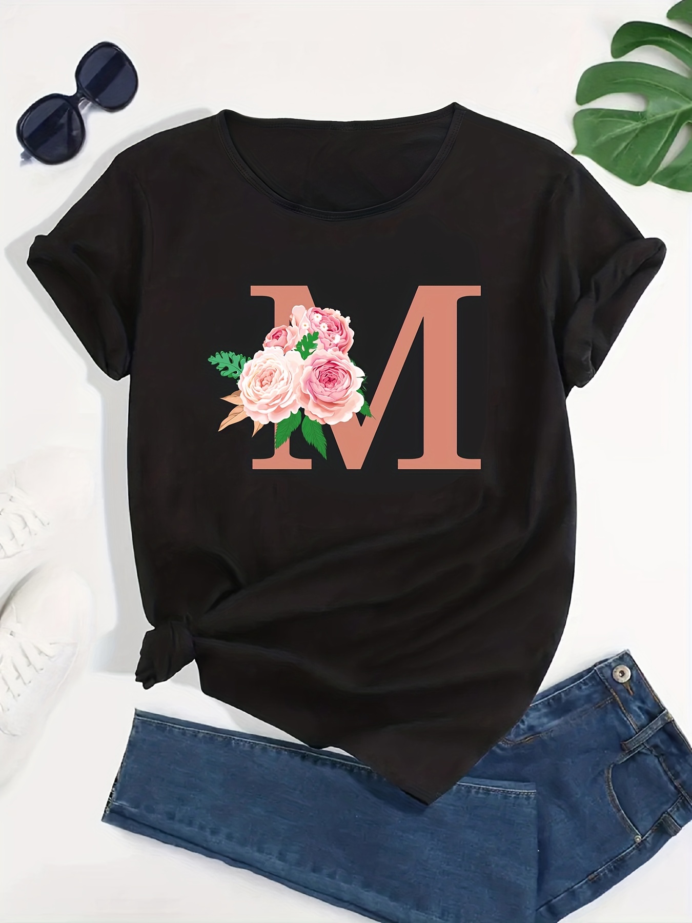 Blusas De Mujer Elegantes Camisas Negra Blanca Con Letras Estampado Fino De  Moda