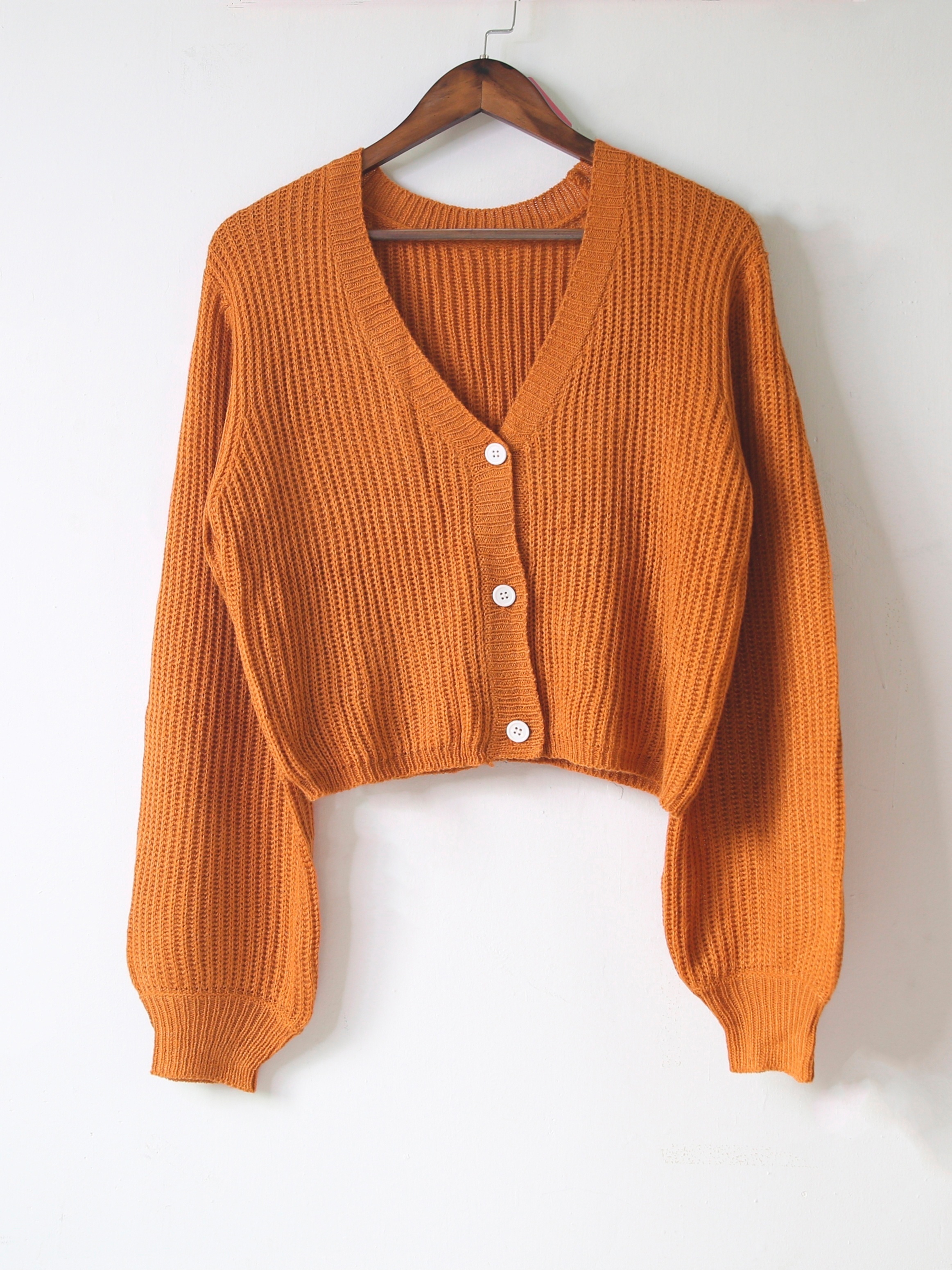 Knit the Floor V-Neck Cropped Cardigan