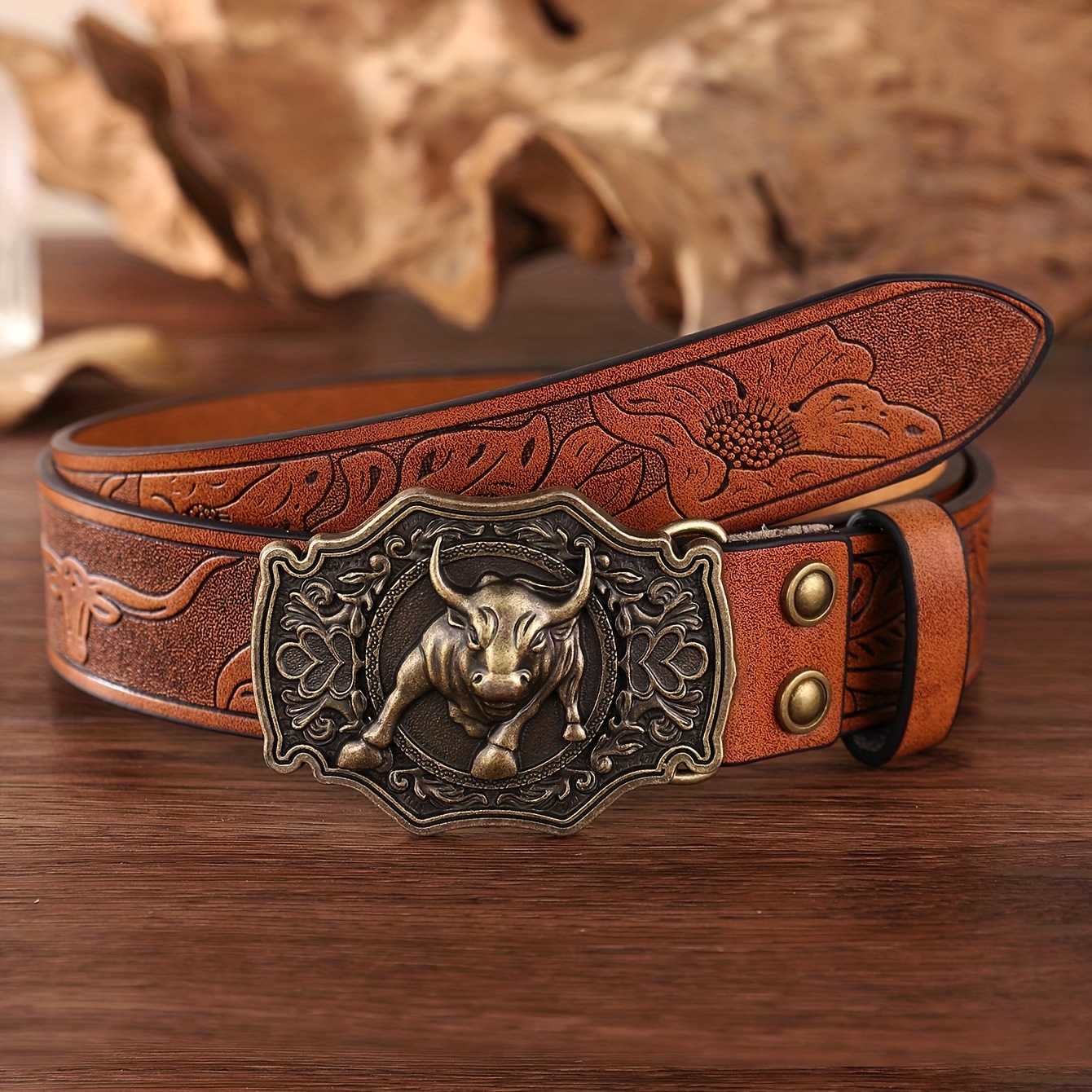 Men's Crocodile Belt, Western Cowboy Belt, Punk Buffalo Bull Head With  Metal Buckle Hip-hop Cowboy Belt. - Belts - AliExpress