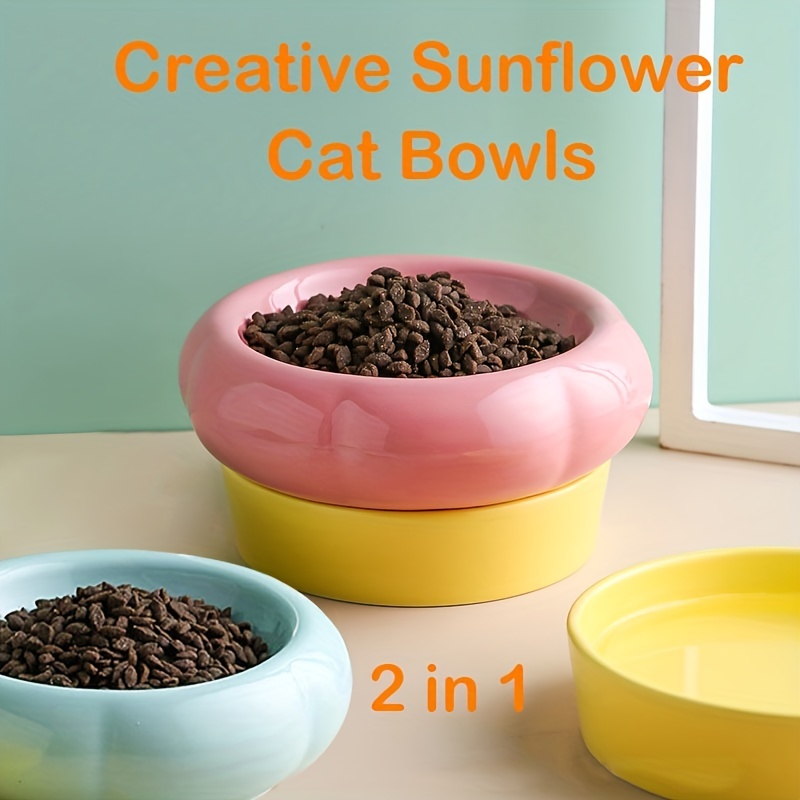1pc Elevated Cat Food Bowl, Raised Cat Bowl Anti Vomiting, 12 OZ Ceramic  Cats Small Dogs Bowls for Food and Water, Whisker Friendly Cat Dish for  Kitten, Puppy