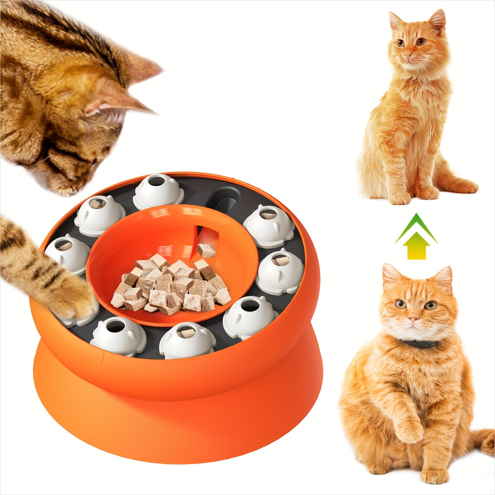 Puzzle Toys Pet Food Puzzle Feeder Toys for IQ Training & Mental Enrichment  Dog Cat Treat Puzzle Gift Pack 1pc Orange