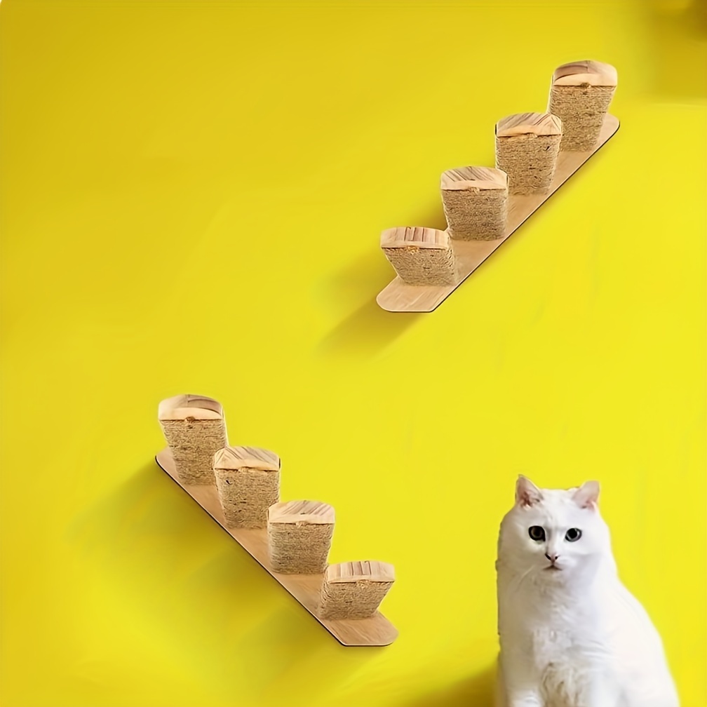 Estante de escalada para gatos montado en la pared, escalera para