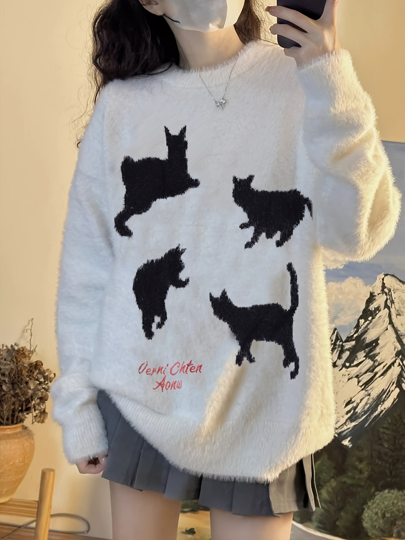 Vintage discount cat sweater