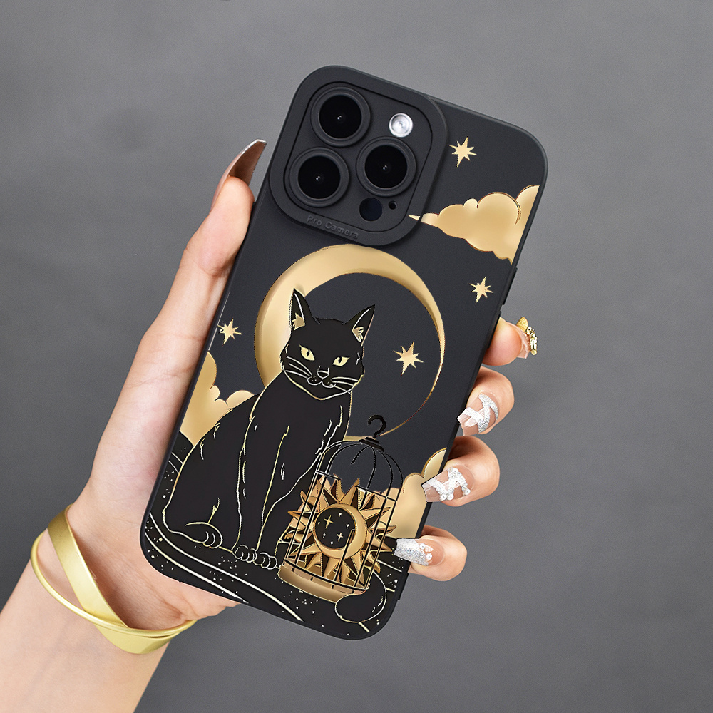 Funda transparente con estampado completo de gatito adorable para