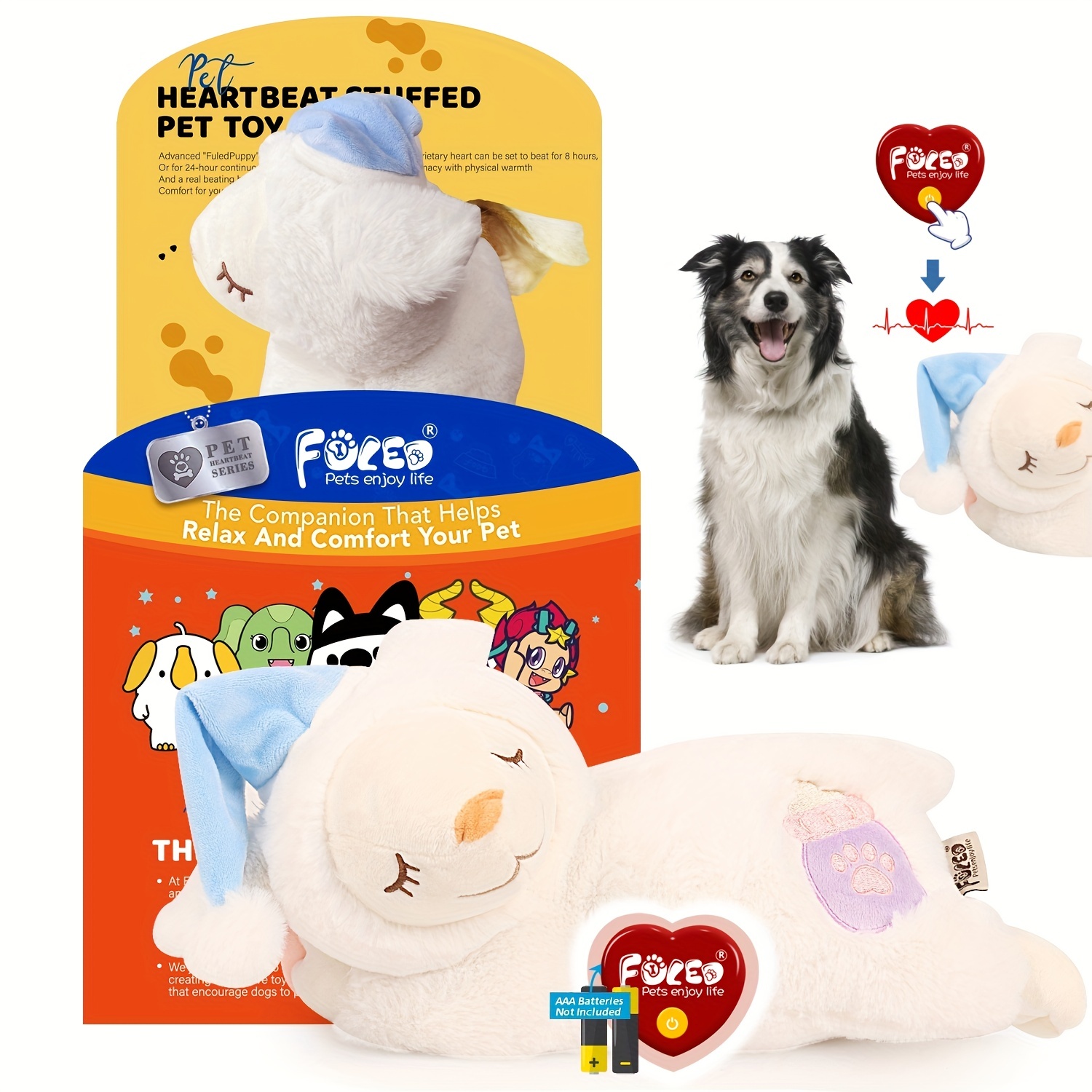 AFP Pets Accessories And Toys Pet Puppy Anxiety Relief Heartbeat Plush Pet  Toys Anti Anxiety Plush Buddy Dog Activity Toy