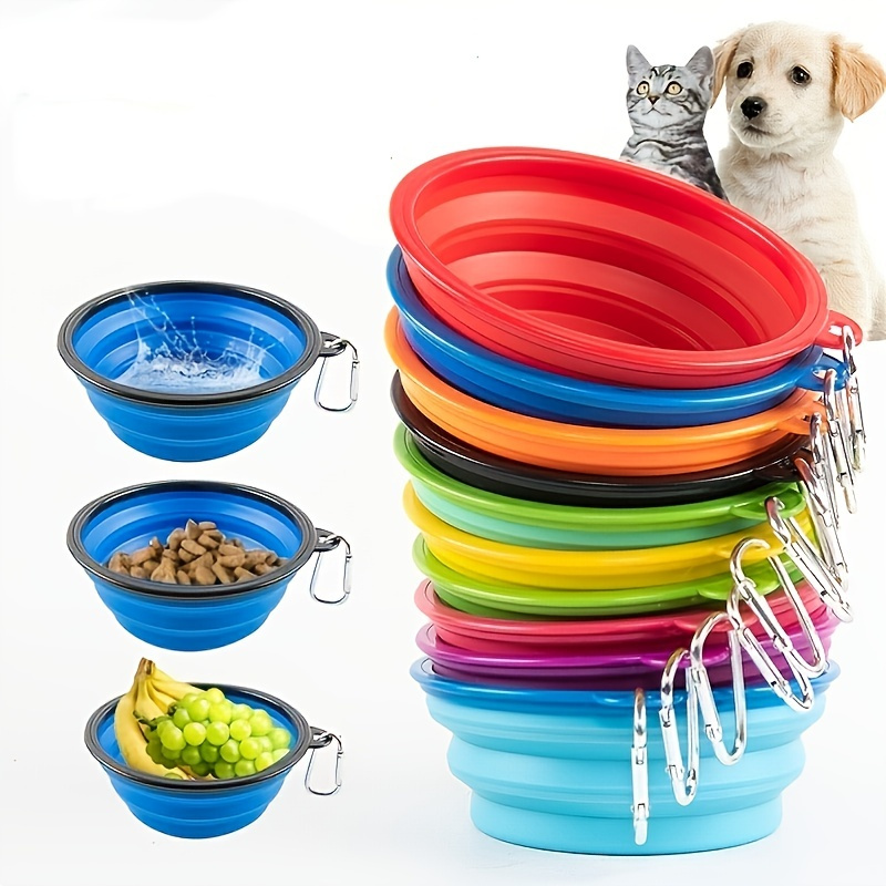 YiMee Collapsible Dog Bowl, Food Grade Silicone Portable Travel Dog Bowls  for Small Pet Dog Cat, Foldable Slow Feeder Dog Bowls Design, Collapsible  Feeding Watering Dish for Traveling