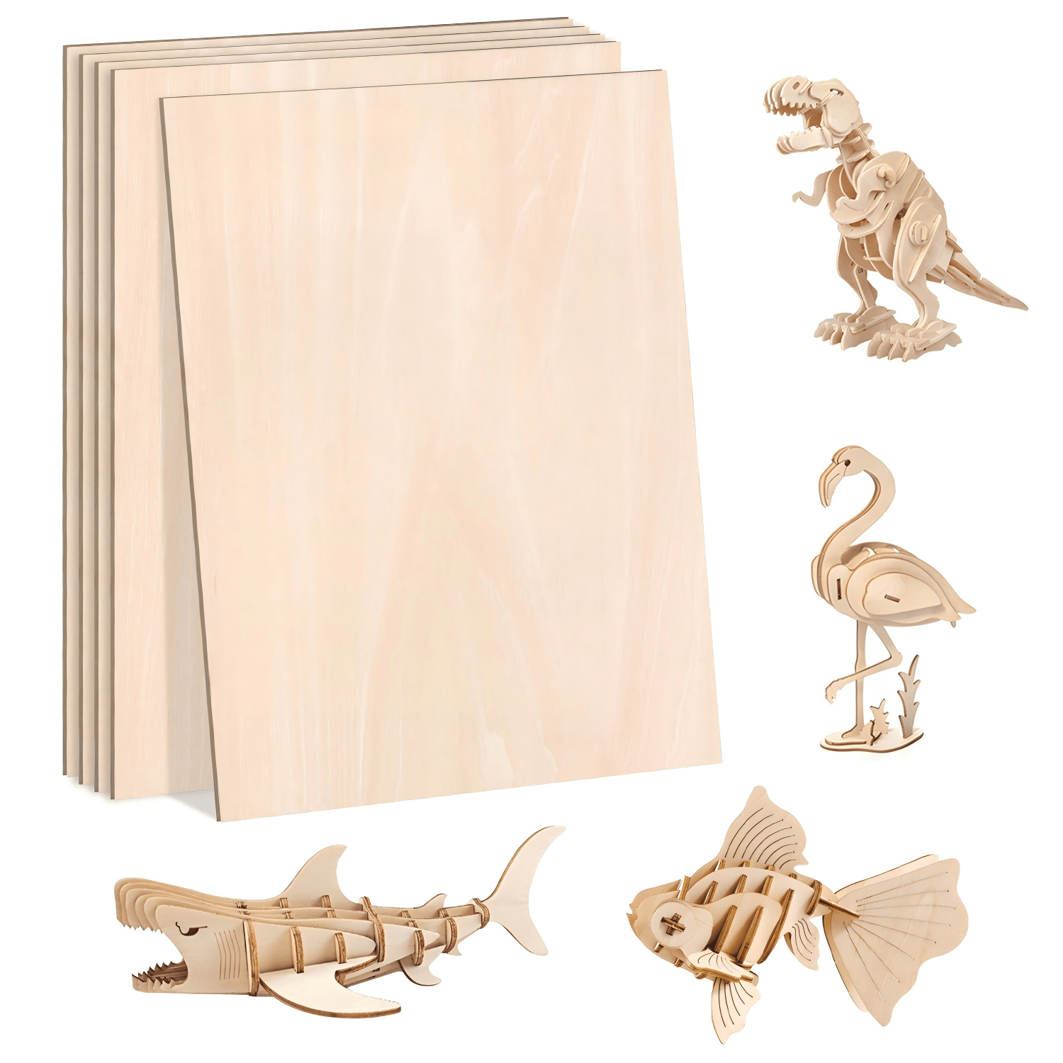3mm Basswood Plywood Sheets 50-pack 420 X 300mm, Smooth Craft Wood For Laser Cutting, Engraving, Model Making And Diy Projects