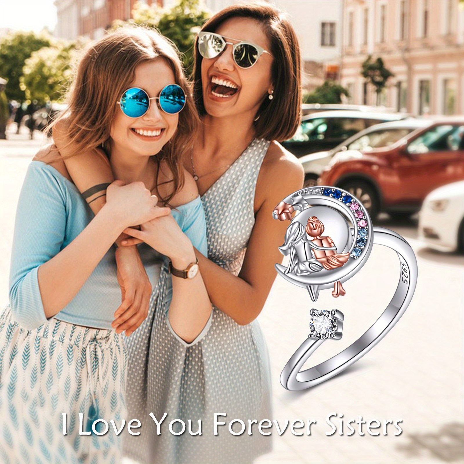   anxiety fidget ring 925 sterling silvery   decompress jewelry gift for women   Product details 2