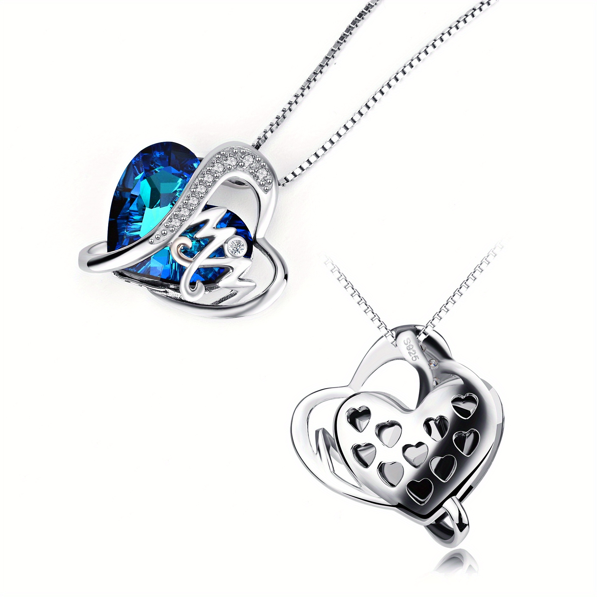 Mom Necklace 925 Sterling Silvery Infinity Love Pendant
