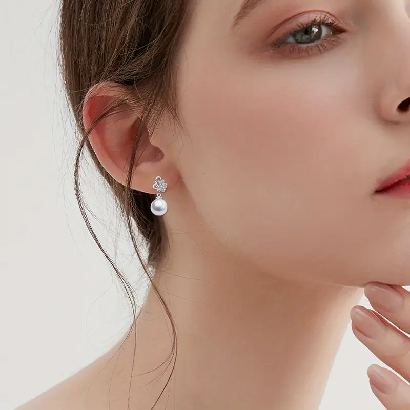 synthetic pearl dangle earrings for women 925 sterling silvery animal jewelry anniversary brithday jewelry for her women mothers day christmas gifts synthetic pearl drop earrings Product details 1