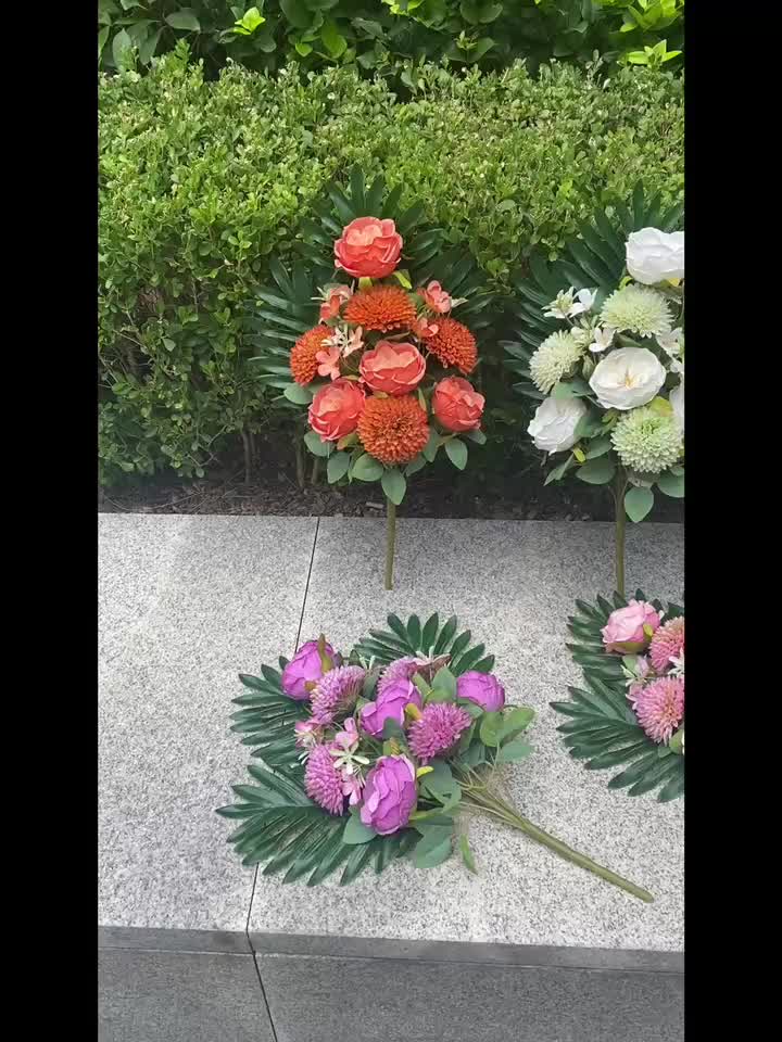 1 Pieza Flores Artificiales Cementerio Ramo Conmemorativo - Temu