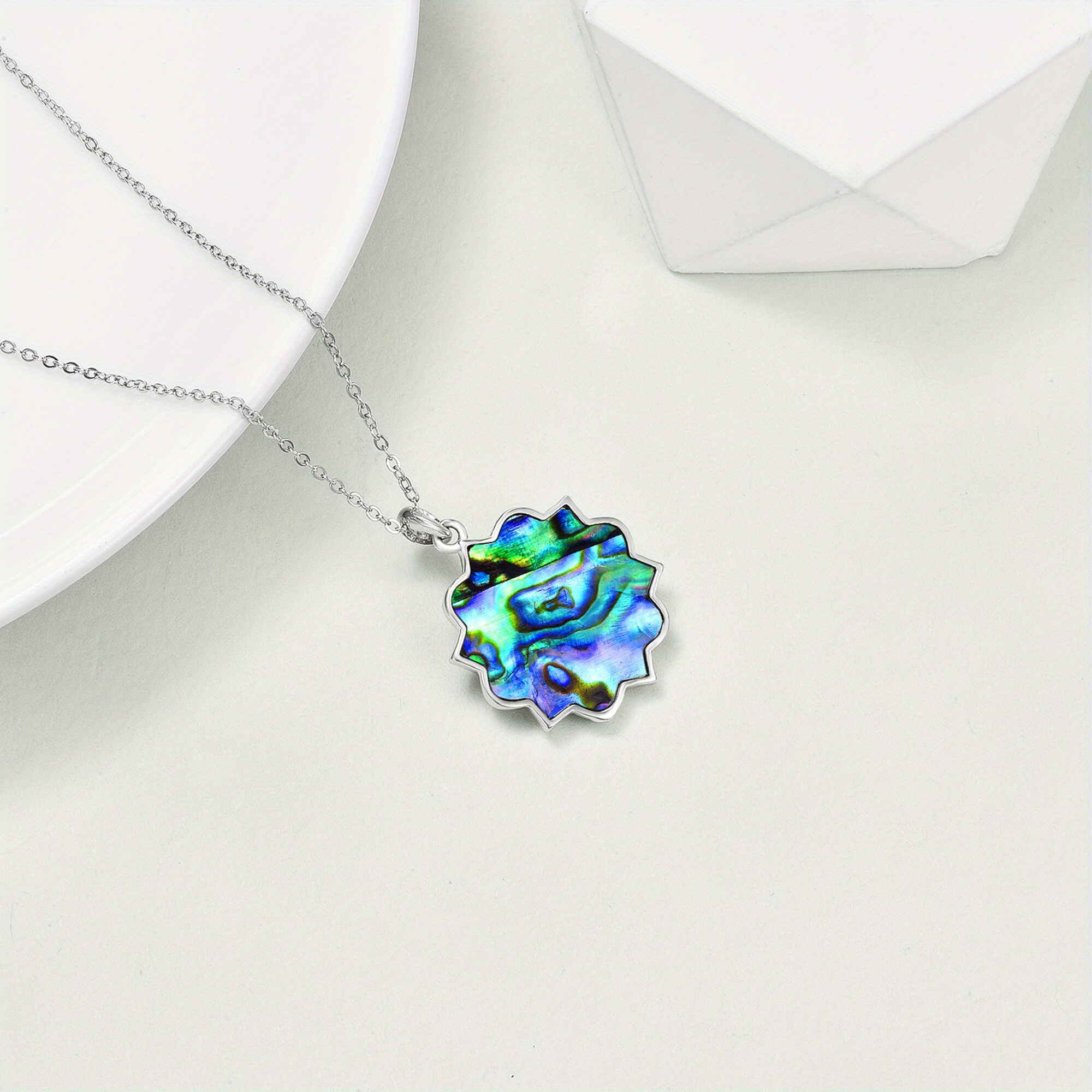 Sterling Silver Moonstone Lotus Necklace with Celtic Knot