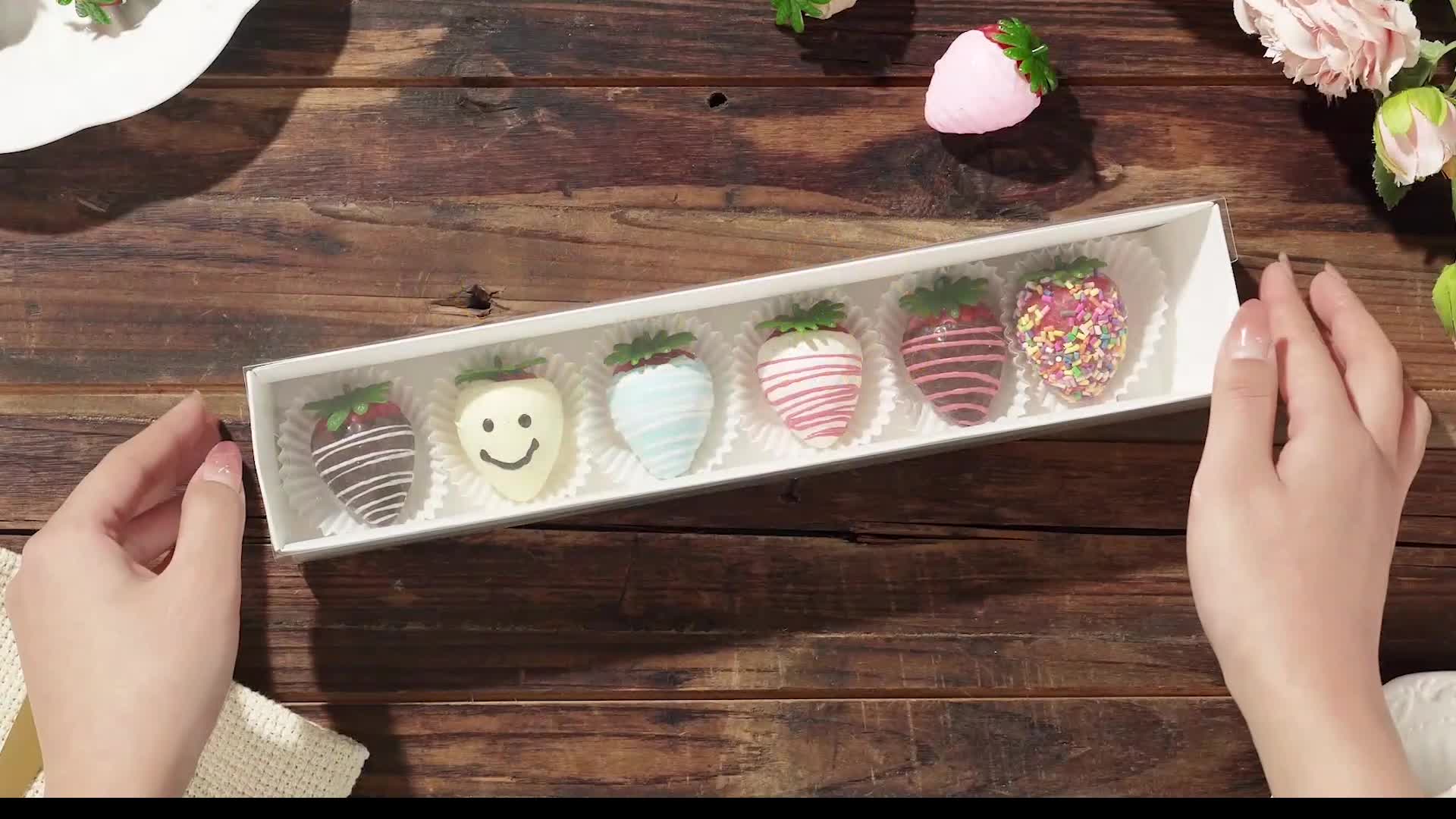 Chocolate Covered Strawberries Boxes For 6