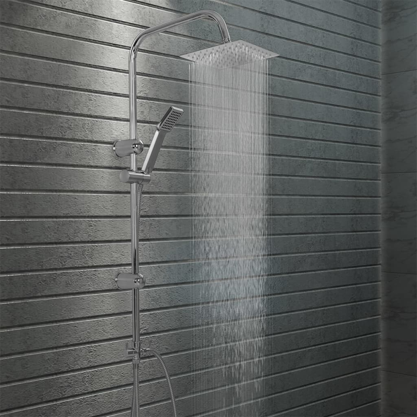 

Double-head Shower Set With Hand Shower Stainless Steel