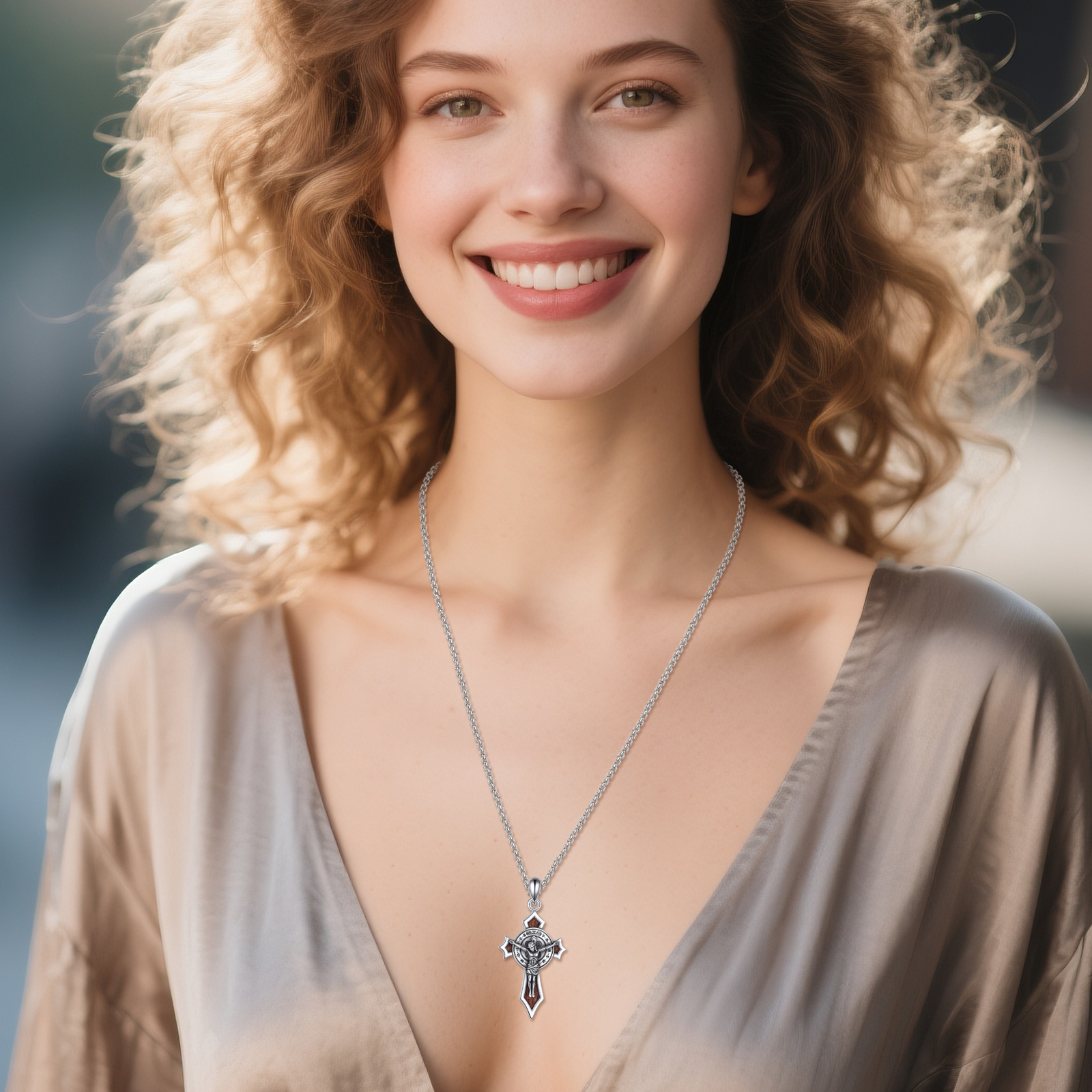 925 Sterling Silver Religious Cross Pendant Necklace, Gift-Ready