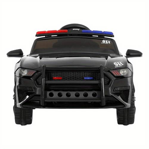 electric patrol police car 12v 112cm remote controlled black suitable for outdoor play