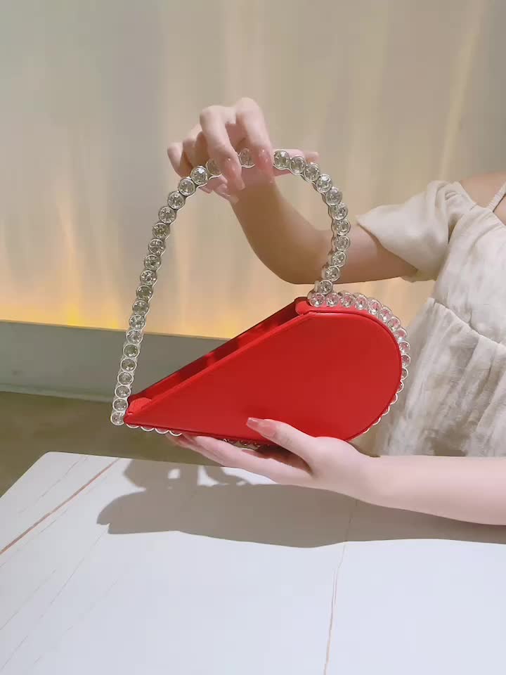Mini Heart Shaped Prom Purse, Glitter Chain Crossbody Bag, Women's Box  Handbag For Wedding & Party - Temu